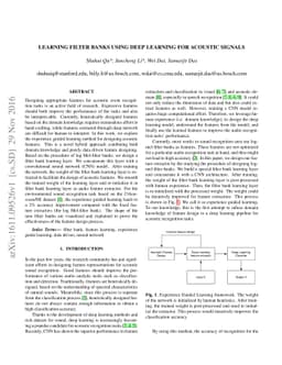 Learning Filter Banks Using Deep Learning For Acoustic Signals