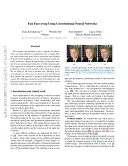 Fast Face-swap Using Convolutional Neural Networks