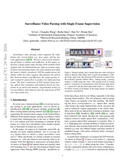 Surveillance Video Parsing with Single Frame Supervision