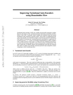 Improving Variational Auto-Encoders using Householder Flow