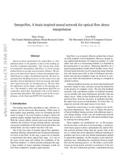 InterpoNet, A brain inspired neural network for optical flow dense
  interpolation