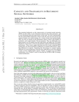 Capacity and Trainability in Recurrent Neural Networks