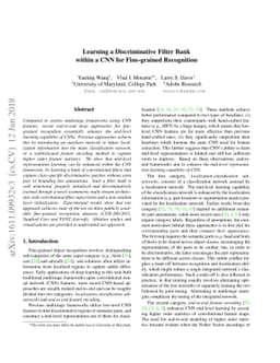 Learning a Discriminative Filter Bank within a CNN for Fine-grained
  Recognition