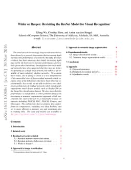 Wider or Deeper: Revisiting the ResNet Model for Visual Recognition