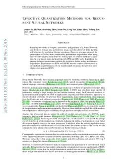 Effective Quantization Methods for Recurrent Neural Networks