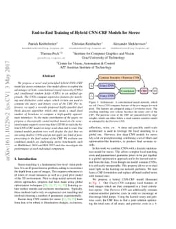 End-to-End Training of Hybrid CNN-CRF Models for Stereo