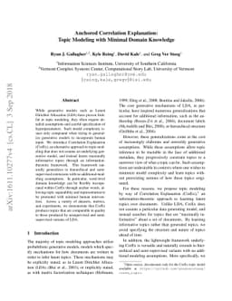 Anchored Correlation Explanation: Topic Modeling with Minimal Domain
  Knowledge