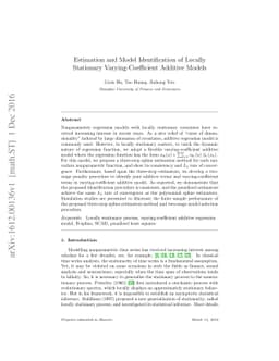 Estimation and Model Identification of Locally Stationary
  Varying-Coefficient Additive Models