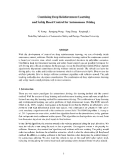 Combining Deep Reinforcement Learning and Safety Based Control for
  Autonomous Driving
