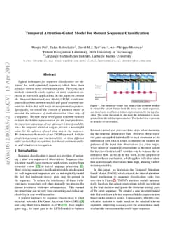 Temporal Attention-Gated Model for Robust Sequence Classification