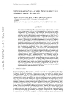 Generalizing Skills with Semi-Supervised Reinforcement Learning