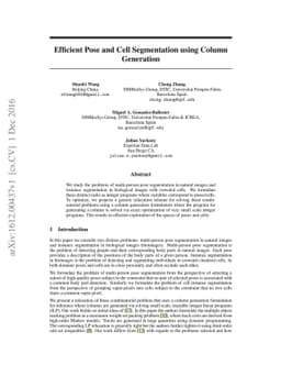 Efficient Pose and Cell Segmentation using Column Generation