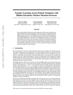 Transfer Learning Across Patient Variations with Hidden Parameter Markov
  Decision Processes