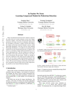 In Teacher We Trust: Learning Compressed Models for Pedestrian Detection