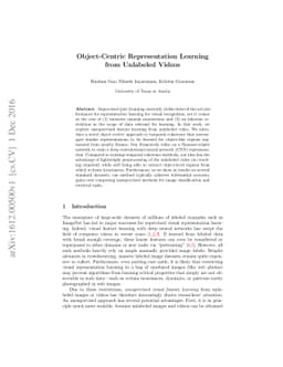 Object-Centric Representation Learning from Unlabeled Videos