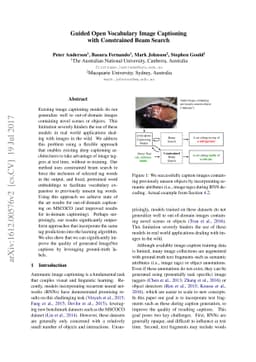 Guided Open Vocabulary Image Captioning with Constrained Beam Search
