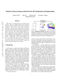 PointNet: Deep Learning on Point Sets for 3D Classification and
  Segmentation