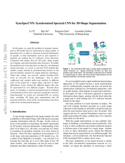 SyncSpecCNN: Synchronized Spectral CNN for 3D Shape Segmentation