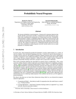 Probabilistic Neural Programs