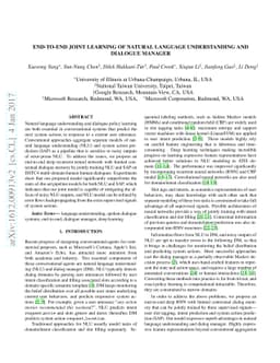 End-to-End Joint Learning of Natural Language Understanding and Dialogue
  Manager