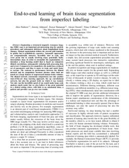 End-to-end learning of brain tissue segmentation from imperfect labeling