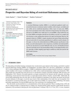 Properties and Bayesian fitting of restricted Boltzmann machines