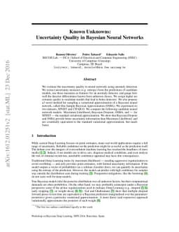 Known Unknowns: Uncertainty Quality in Bayesian Neural Networks