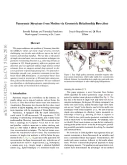 Panoramic Structure from Motion via Geometric Relationship Detection