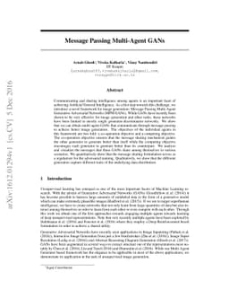 Message Passing Multi-Agent GANs