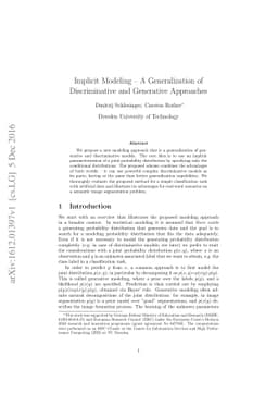 Implicit Modeling -- A Generalization of Discriminative and Generative
  Approaches