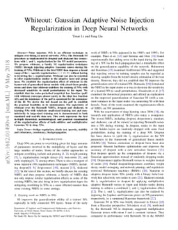 Whiteout: Gaussian Adaptive Noise Regularization in Deep Neural Networks