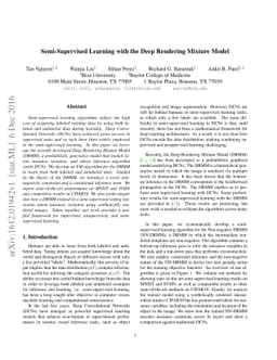 Semi-Supervised Learning with the Deep Rendering Mixture Model