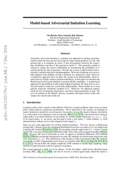 Model-based Adversarial Imitation Learning