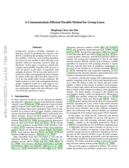 A Communication-Efficient Parallel Method for Group-Lasso