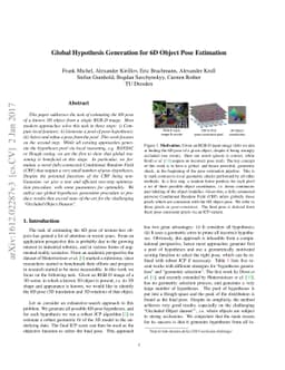 Global Hypothesis Generation for 6D Object Pose Estimation