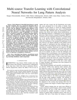 Multi-source Transfer Learning with Convolutional Neural Networks for
  Lung Pattern Analysis