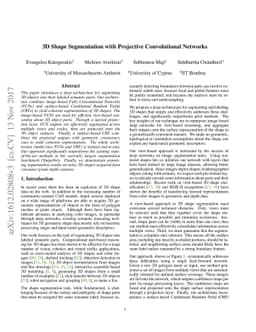 3D Shape Segmentation with Projective Convolutional Networks