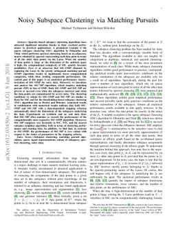 Noisy subspace clustering via matching pursuits