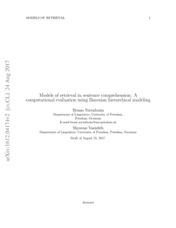 Models of retrieval in sentence comprehension: A computational
  evaluation using Bayesian hierarchical modeling