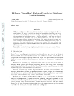 TF.Learn: TensorFlow's High-level Module for Distributed Machine
  Learning