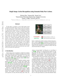 Single Image Action Recognition using Semantic Body Part Actions