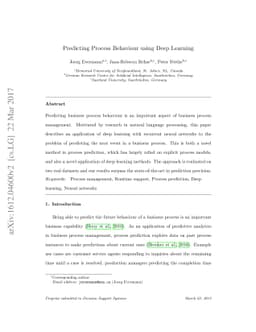 Predicting Process Behaviour using Deep Learning
