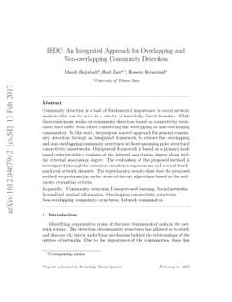 IEDC: An Integrated Approach for Overlapping and Non-overlapping
  Community Detection
