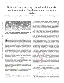 Distributed area coverage control with imprecise robot localization:
  Simulation and experimental studies