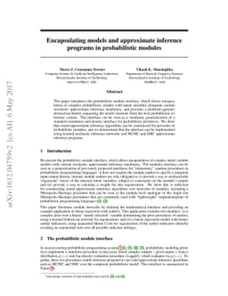 Encapsulating models and approximate inference programs in probabilistic
  modules