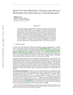 Deep Function Machines: Generalized Neural Networks for Topological
  Layer Expression