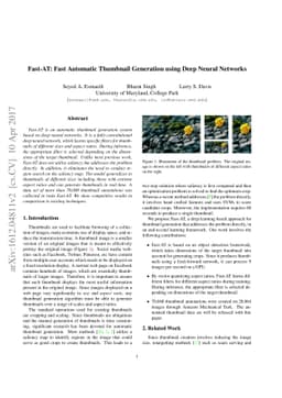 Fast-AT: Fast Automatic Thumbnail Generation using Deep Neural Networks