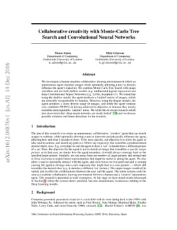 Collaborative creativity with Monte-Carlo Tree Search and Convolutional
  Neural Networks
