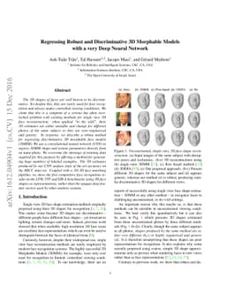Regressing Robust and Discriminative 3D Morphable Models with a very
  Deep Neural Network
