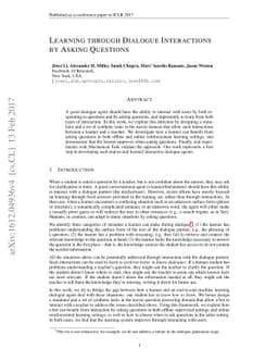 Learning through Dialogue Interactions by Asking Questions